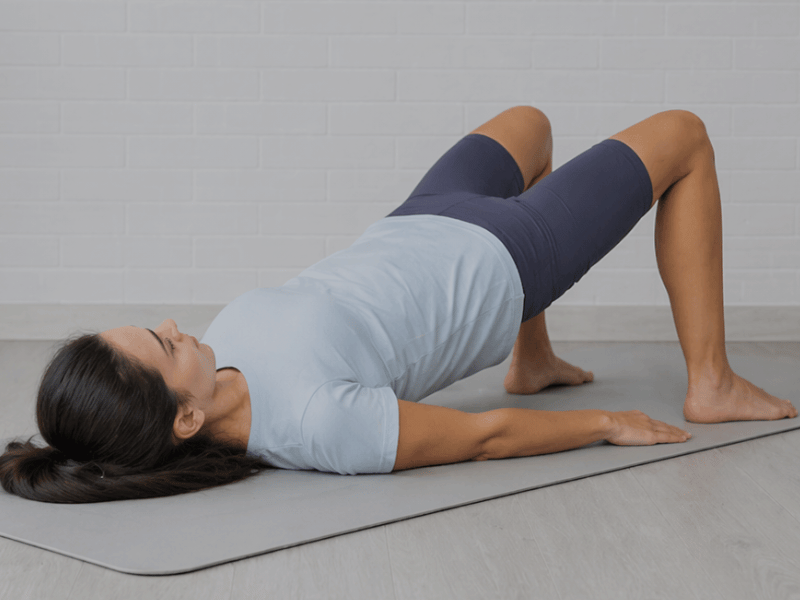 Woman performing exercises during an osteopathic session
